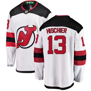 Herren New Jersey Devils Eishockey Trikot Nico Hischier #13 Breakaway Weiß Fanatics Branded Auswärts